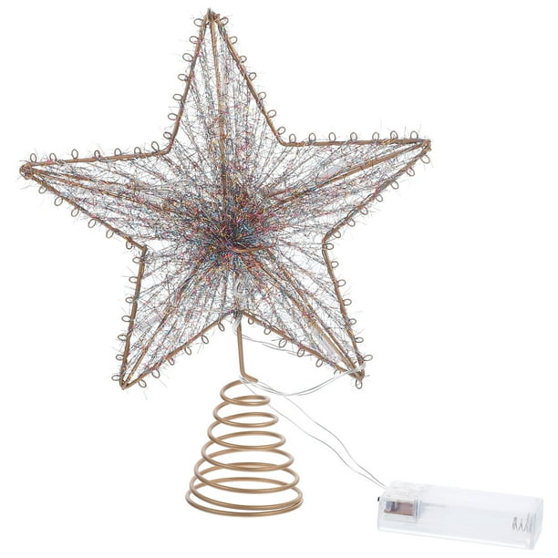 Adorno de estrella de árbol de Navidad Adorno de estrella de árbol de Navidad Adorno de estrella de árbol de Navidad con luces LED