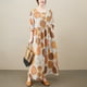 thumbnail image 2 of Vestido suelto de mujer Vintage estampado con bolsillo manga larga cuello redondo Casual vestido MABOTO  Vestido, 2 of 7