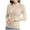 Beige, variant on Women's Ribbed Turtleneck Fitted Long Sleeve Shirts Basic Thermal Layering Tops