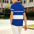 thumbnail image 6 of Ynynloco Boys Short Sleeve Pique Shirts Kids Color Block School Uniform Golf Shirt Tops 5-15 Years, 6 of 8
