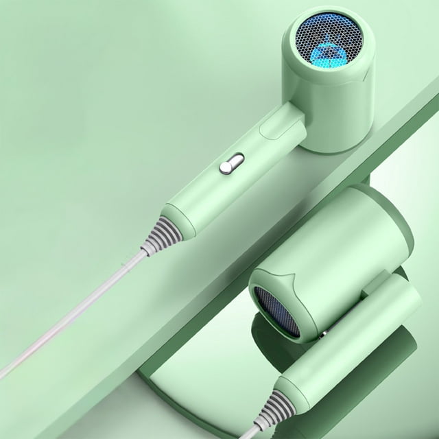 Fiudx Secador de Pelo Portátil, Diseño Compacto con Mango Plegable, Ligero y Fácil de Transportar, Potente Rendimiento, Tecnología para El Cuidado Del Cabello, Apto para Hombres y Mujeres, Tamaño 25,