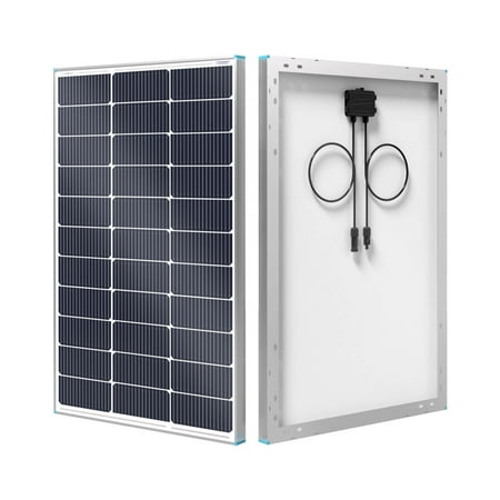 Renogy 100 Watt 12 Volt Solar Panel, High Efficiency Monocrystalline PV Module, Power Charger for RV Marine Rooftop Farm Battery, Single 100W