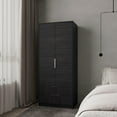 thumbnail image 2 of FM FURNITURE Forest Garde-Robe à 2 Portes avec Tringle et 2 Tiroirs Wengue, 2 of 8