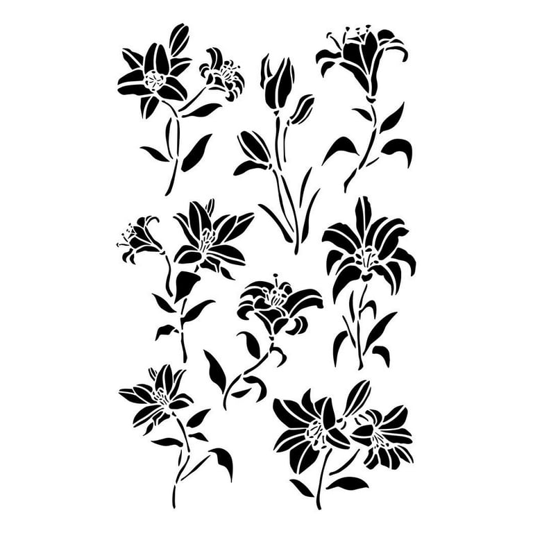 Flower Stencils 5 PACK for Wall Decore painting Crafts Art Model Tattoo  Auto