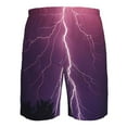 thumbnail image 6 of Kdxio Thunderstorm Violet Purple Pattern Mens Casual Shorts - Drawstring Summer Beach Sports Shorts for Men, 6 of 9