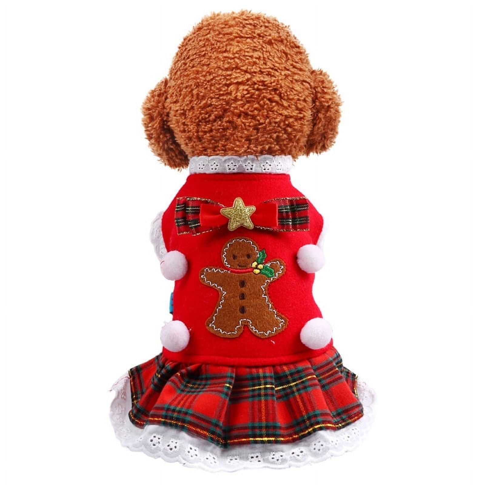 Dog sweater with plaid skirt discount