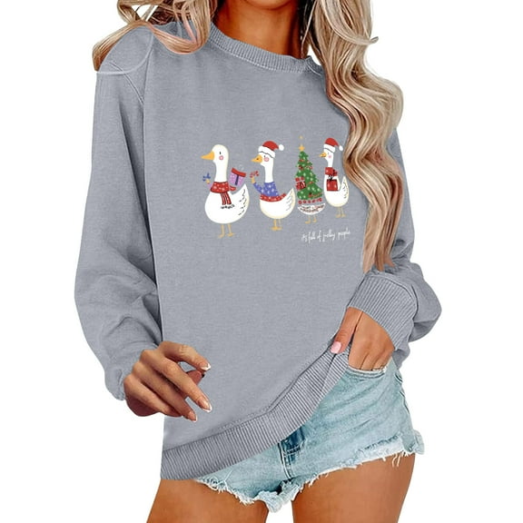 Winter Saving Talove Long Sleeve Shirts for Women Funny Graphic Sweatshirt Fall Fashion Must Haves Oversized Pullover Womens Tops Fall Dressy Casual Christmas Shirts