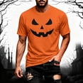 thumbnail image 2 of CONFREE Halloween Mens Short Sleeve Tshirts Crew Neck Hallowmas Pumpkin Face Graphic Lightweight T-Shirts, 2 of 4