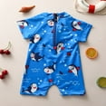 thumbnail image 3 of Maillots de Bain pour Bébé Garçon une Pièce Manches Courtes Fermeture Éclair, 3 of 7
