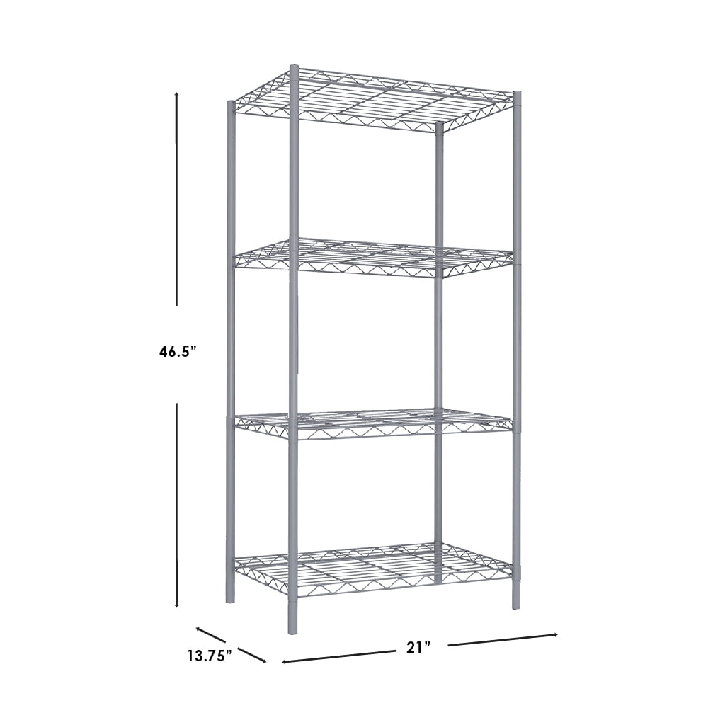 6-Tier Shelf Rack Wire Shelving Unit Storage Height Adjsutable Metal Shelf  with 4 Side Hooks, 260lbs Capacity Free Standing Rack Organization for  Kitchen Bedroom Garage 