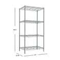 Home Basics 4 Tier Steel Wire Shelf, Grey