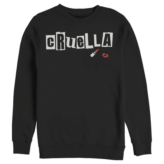 Men's Cruella Lipstick Logo Sweatshirt Black Large