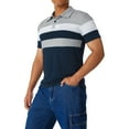 thumbnail image 4 of TRKIYQC Camiseta Casual para Hombre, Verano, Manga Corta, Contraste de Color, Raya, Patchwork, Slim-Fit, Solapa, Tops TRKIYQC casual, 4 of 8