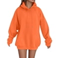 thumbnail image 4 of NinXxx Women's Casual Pullover Hoodie Solid Raglan Sleeve Warm Jacket Orange XL, 4 of 7