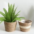 thumbnail image 6 of (Clearance) BNNG Seagrass Basket Planters, Flower Pots Cover Storage Basket Plant Containers Hand Woven Basket Planter with Plastic Liners Straw Flower Pot for Indoor Outdoor Plant, 6 of 6