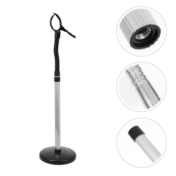 Luxshiny 1Pc Hair Drying Stand Black Aluminum Alloy Mountable Holder for Convenient Hands Free Use