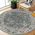 thumbnail image 2 of BoutiqueRugs Tigris Traditional Area Rug - Blue, Ivory, Aqua - 6'7" Round, 2 of 7