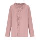 thumbnail image 5 of Craaazy Women's Relaxed Fit V Neck Blouse, Solid Color Long Sleeve Ruffle Accent Top, Loose Comfy Cotton Linen Tee for Work & Daily Wear Gifts, 5 of 6