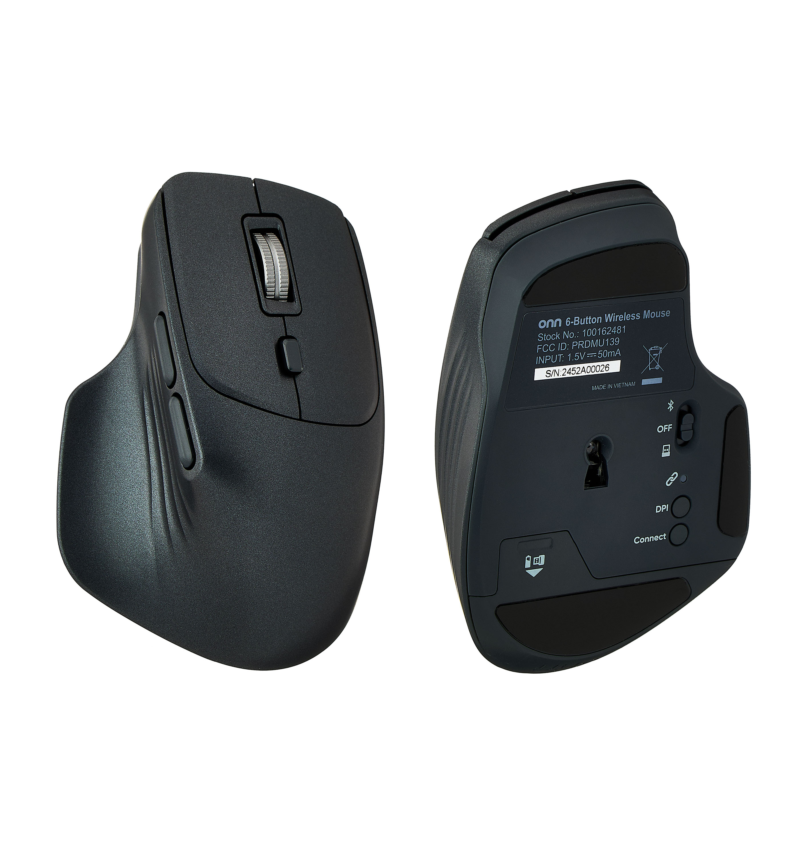 onn 6-Button Wireless Mouse, Ergonomic Design photo 4