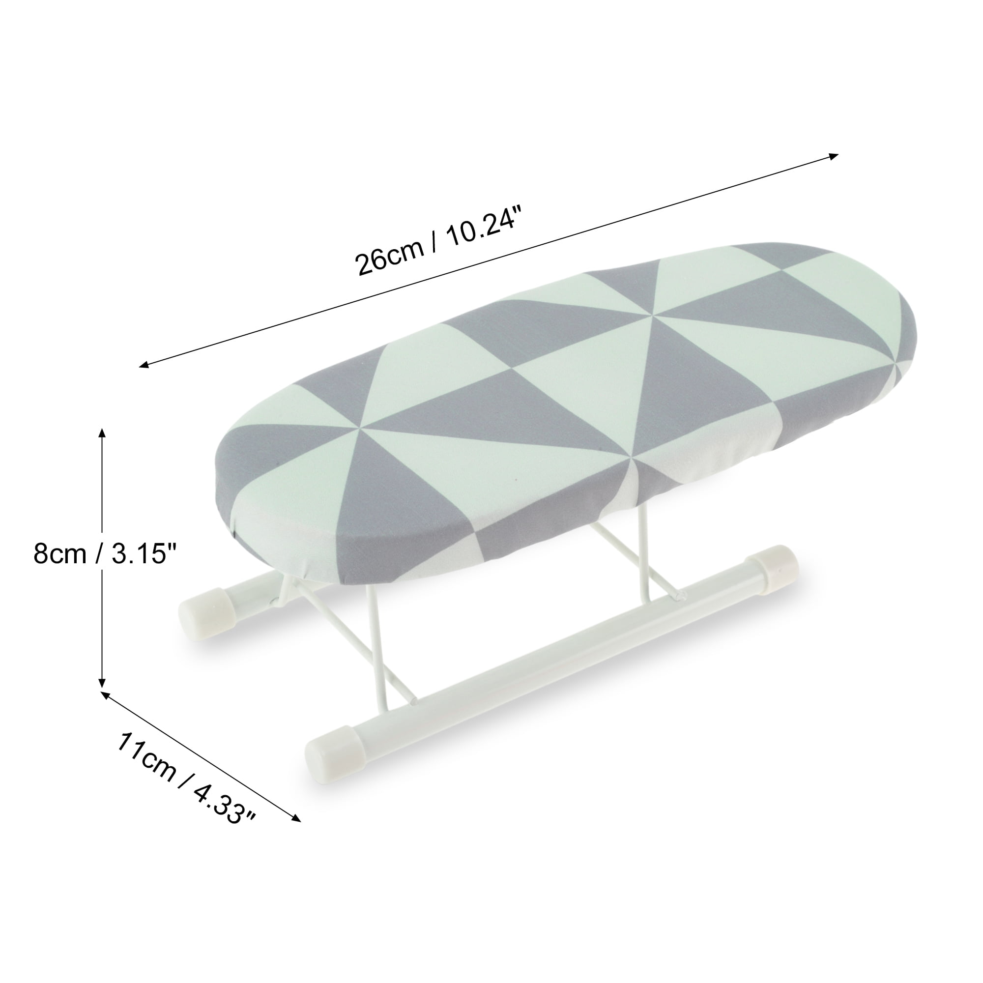 Unique Bargains Foldable Mini Ironing Board Small Travel Light Gray, White