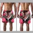 thumbnail image 3 of luoweisi Men's Beach Shorts Quick Dry Swim Trunks with Mesh Lining Rose and Leopard 2XL, 3 of 5