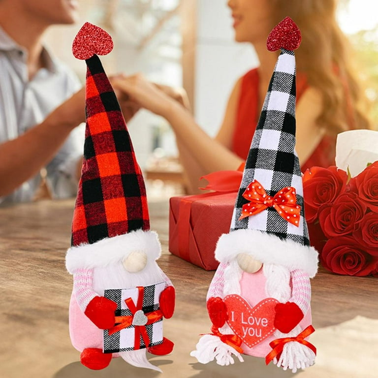 Valentines Day Gnome Plush Doll Decorations, Cute Mr and Mrs