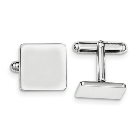 Sterling Silver Engravable Square Cuff Links