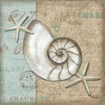 thumbnail image 5 of Gango Home Decor Traditional Coastal Seashell Wall Art; Four Blue 12x12in Hand-Stretched Canvases, 5 of 8