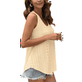 thumbnail image 3 of Womens Tank Tops Sleeveless Eyelet Embroidery Scoop Neck Loose Fit Casual Summer Flowy Yellow S, 3 of 7