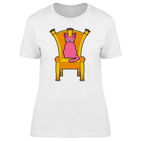 Pink Cat On Throne Tee Women's -Image by Shutterstock