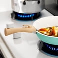 thumbnail image 4 of Juego de 6 utensilios de cocina antiadherentes con mango extraíble, juego de ollas y sartenes apilables, para inducción y gas, verde, 4 of 7