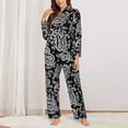 thumbnail image 2 of Pajamas for Women Set - Paisley Pattern No.90122 Comfy Long Sleeve Button Up Pajama Sets for Women 2 Piece, Soft Sleepwear Nightwear Pjs Lounge Sets for Women with Pockets, 2 of 6