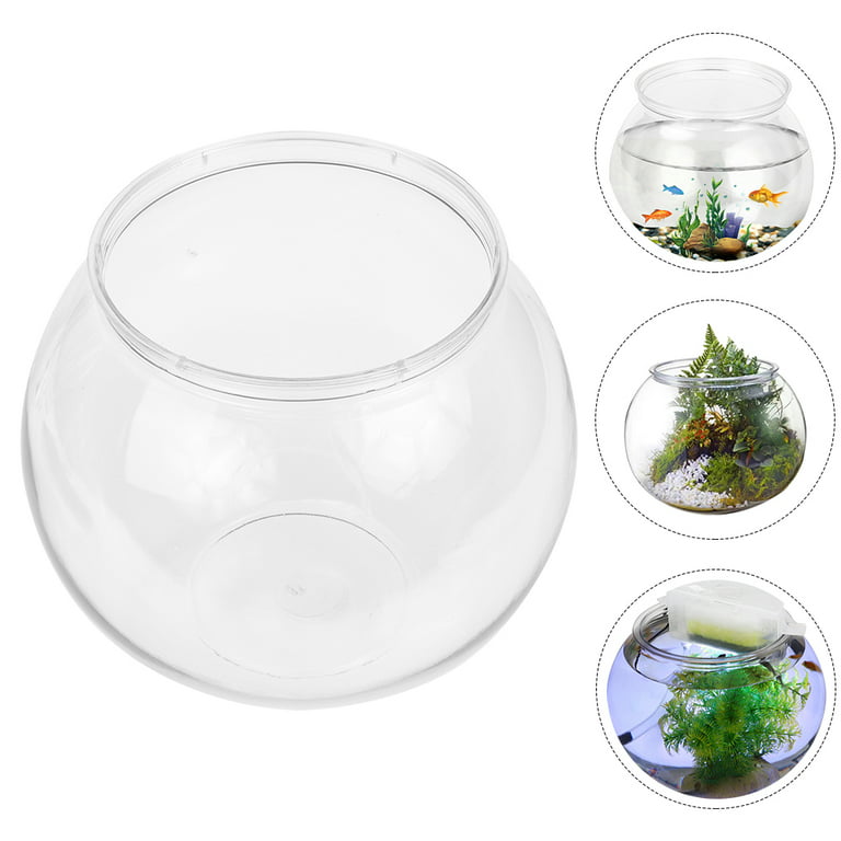 NUOLUX Plastic Fish Bowl Clear Fish Keeper Small Aquarium Tank Bowl Small  Goldfish Tank 