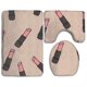 thumbnail image 1 of ABPHQTO Lápiz labial Juego de alfombras de baño de 3 piezas Alfombra de baño Alfombra de contorno y tapa de inodoro, 1 of 2
