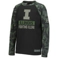 thumbnail image 2 of Youth Colosseum Black/Camo Illinois Fighting Illini OHT Military Appreciation Raglan Long Sleeve T-Shirt, 2 of 4