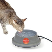 K&H Pet Products Thermal-Bowl Outdoor Heated Cat & Dog Water Bowl Slate Gray 32 Ounces