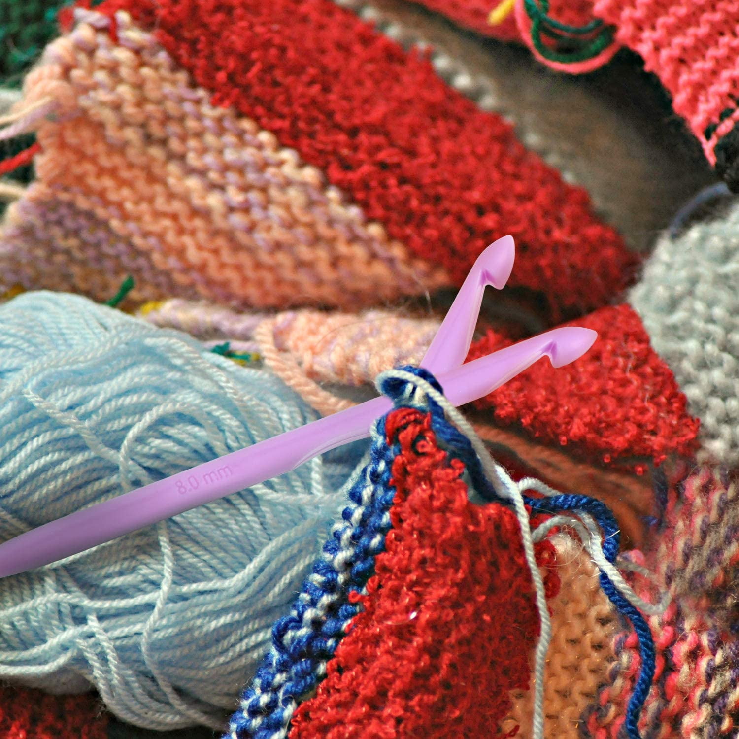 23 Pcs Tunisian Crochet Hook Set Include Plastic Cable Afghan Crochet Hook  P9J2