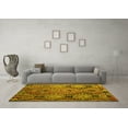 thumbnail image 3 of Ahgly Company Machine Washable Indoor Round Southwestern Yellow Country Area Rugs, 4' Round, 3 of 4