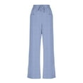 thumbnail image 6 of OGLCCG Womens Striped Pajamas Pants Elastic Waisted Wide Leg Comfy Loungewear Pants with Pockets Casaul Lightweight Baggy Sleep Pants,XXL,Blue, 6 of 7