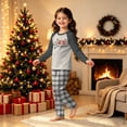 thumbnail image 2 of WJOSBXT Family Matching Christmas Pajama Set with Pockets & Plaid Pants , Long Sleeve Holiday PJs Sleepwear Outfit for Christmas Party Family Photos 8 Years, 2 of 5