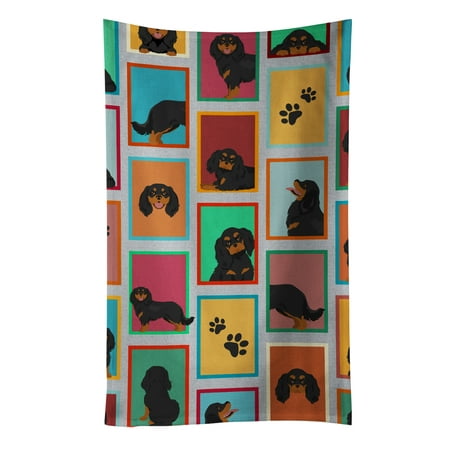 

Lots of Black and Tan Cavalier King Charles Spaniel Kitchen Towel 15 in x 25 in