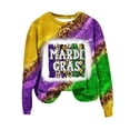thumbnail image 2 of CEHVOM Chemises Mardi Gras pour Femmes Chandails en Molleton, Chandails en Molleton Mardi Gras Grande Taille, Chandails en Molleton à Manches Longues Col Rond Léopard Graphique Color Block, Chandail Tendance Tops de Carnaval T-Shirt Blouse, 2 of 6