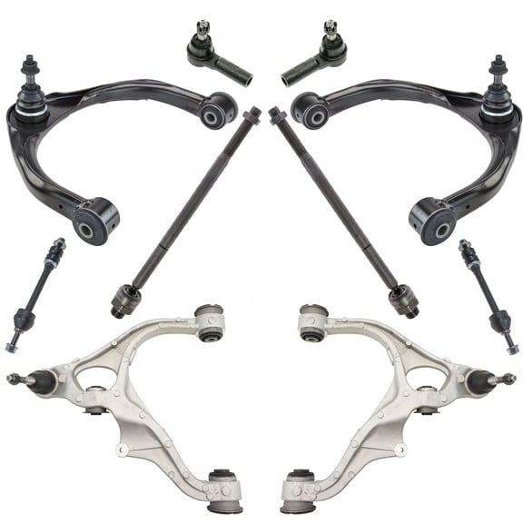 TRQ 10pc Steering Suspension Kit Control Arms Tie Rods Sway Bar End Links New PSA70008