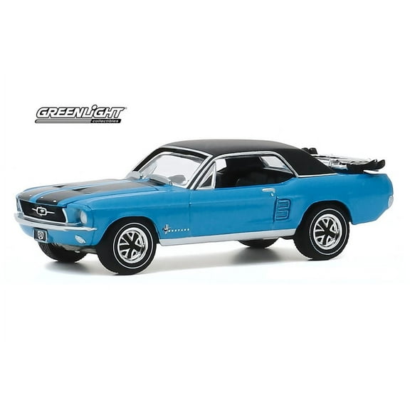 1967 Ford Mustang Coupe Ski Country Special, Vail Blue - Greenlight 30171/48 - 1/64 scale Diecast Model Toy Car