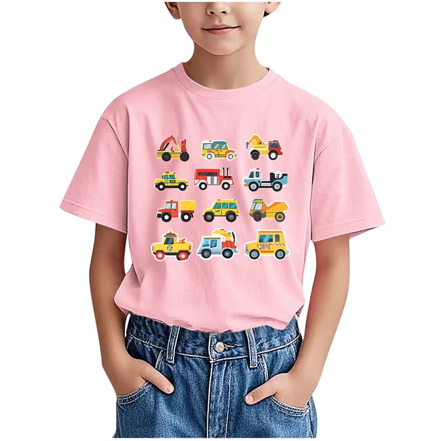 WRKEKC T-Shirts d'Été pour Garçons, T-Shirts Décontractés pour Garçons, T-Shirts à Manches Courtes pour Enfants avec Motif Imprimé Col Rond T-Shirts Polyvalents Décontractés