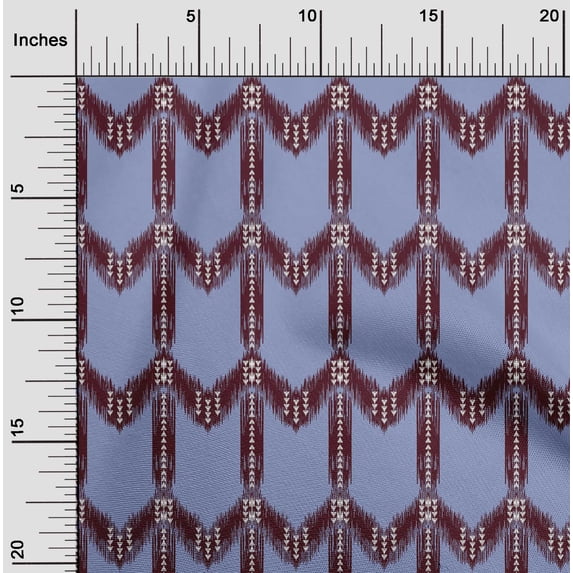 oneOone Cotton Poplin Fabric Chevron Ikat Printed Craft Fabric BTY 56 Inch Wide