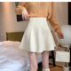 thumbnail image 1 of Falda de pana de media pierna para mujer, de cintura alta, ajustada, de corte A, para otoño e invierno, con cien pliegues y estilo paraguas, 1 of 4