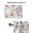 thumbnail image 6 of Pink Spring Floral Bathroom Window Curtain, Flowers Botanical Elegant Grey Checkered Light Filtering Coffee Kitchen Curtains, Bedroom Living Room Curtains 2 Panel 84"x63", 6 of 6