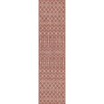 thumbnail image 1 of Unique Loom Tapis Géométrique en Treillis Extérieur 2' x 8' Runner Rouille Rouge / Gris, 1 of 1