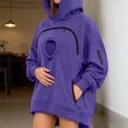 thumbnail image 6 of Awwp Hoodie with Cat Pouch Holder Sweatshirt Large Pocket Pullover Shirt Kangaroo Pocket Dog Sweatshirt Unisex Oversized Fit Pet Rest Holder,Zip Front Pet Pouch Sweatshirt Dark Purple S, 6 of 9